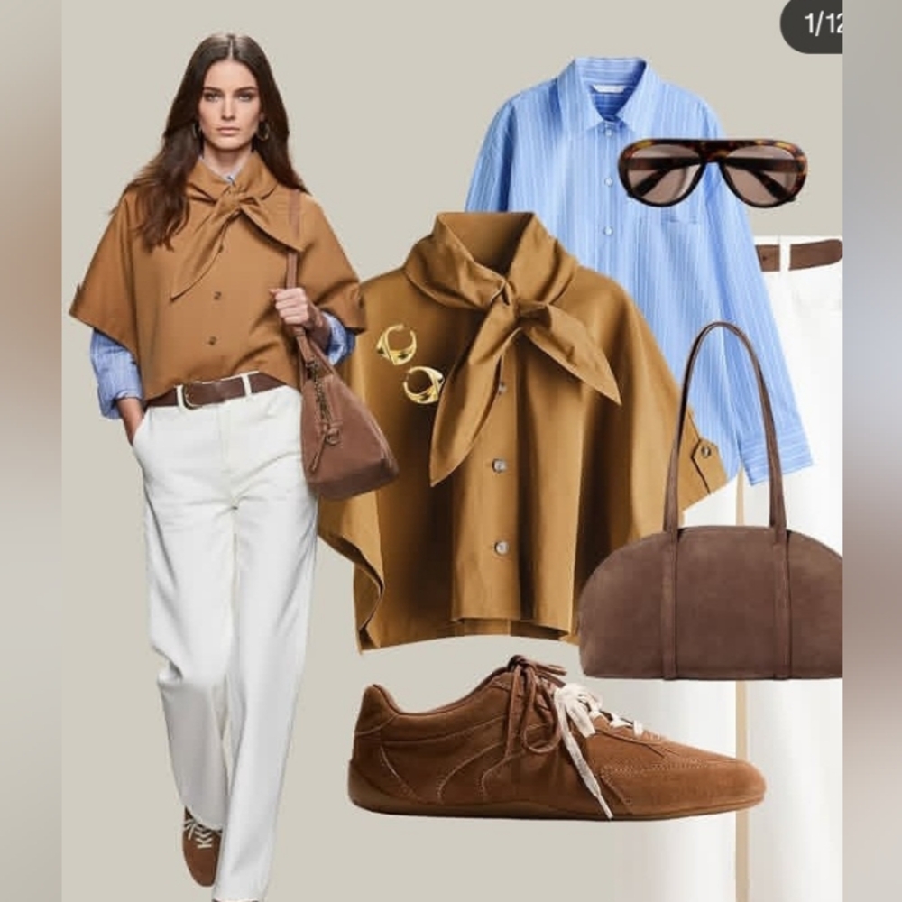 Versatile MK Trench Coat With 3/4 Sleeve Gold Hardware - Picture 8 of 8